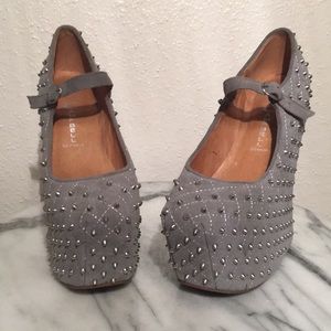 Jeffrey Campbell Silver Spike Wedges